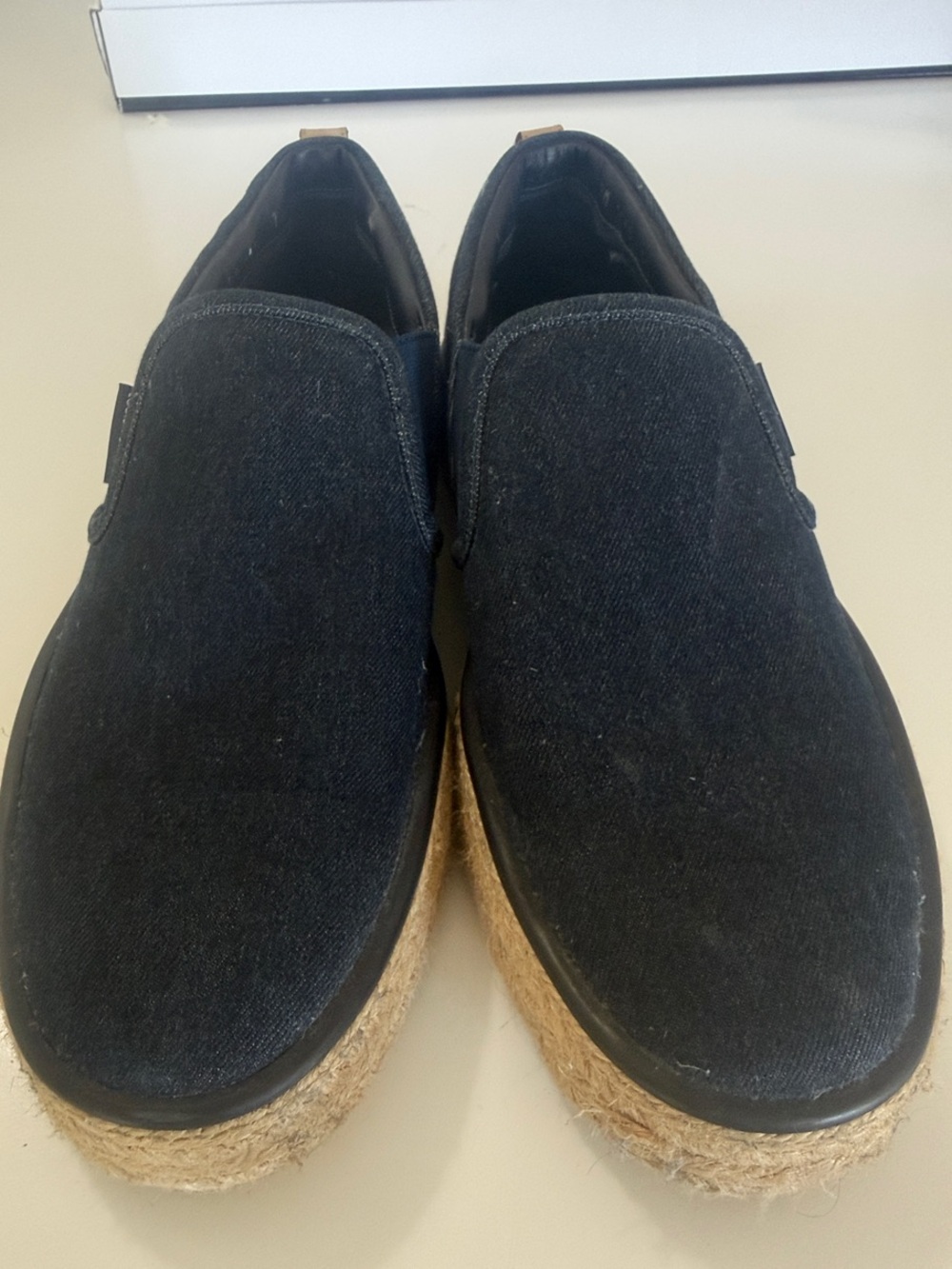 Louis Vuitton Black Checkered Espadrille Sneakers with Natural Jute Sole